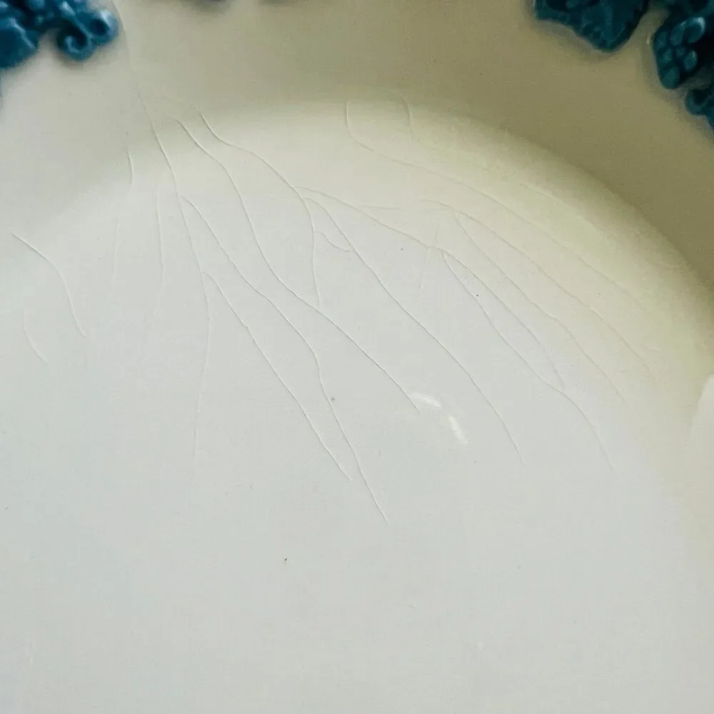 WEDGWOOD Queensware Lavender Blue Cream Embossed Grapevine Fruit Bowls, Set of 2